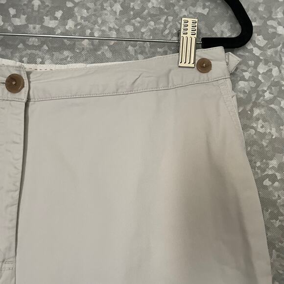 Lands' End Light Khaki Wide Leg Capri Pants - Size 10 - 100% Cotton - Mid Rise - Picture 2 of 5